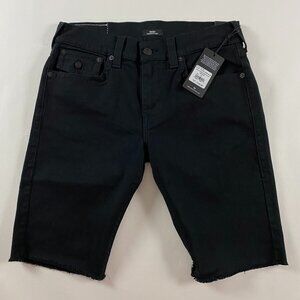 NWT True Religion Ricky Relaxed Straight Jean Shorts Men's 31 Measures 34 Black